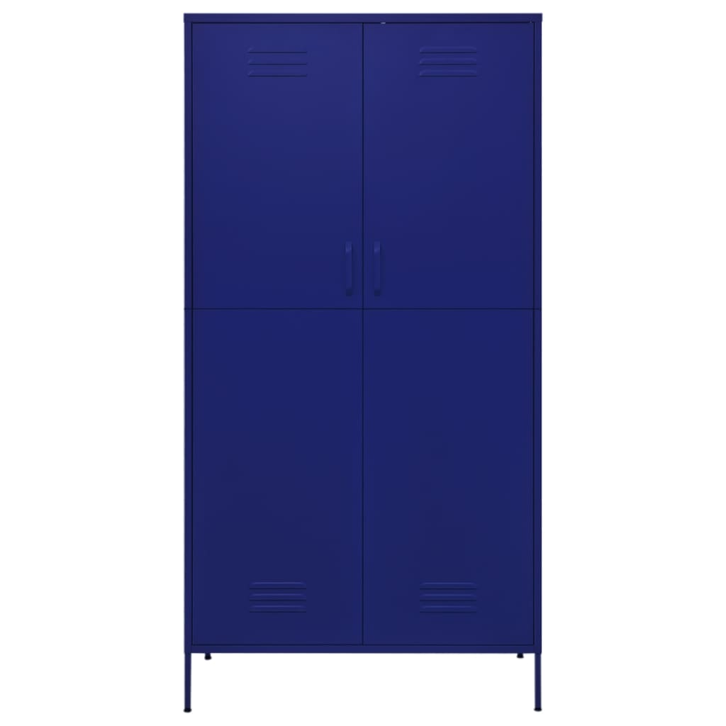 vidaXL Wardrobe Navy Blue 90x50x180 cm Steel - Sudd