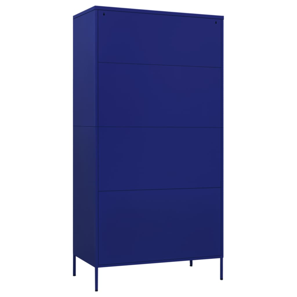 vidaXL Wardrobe Navy Blue 90x50x180 cm Steel - Sudd