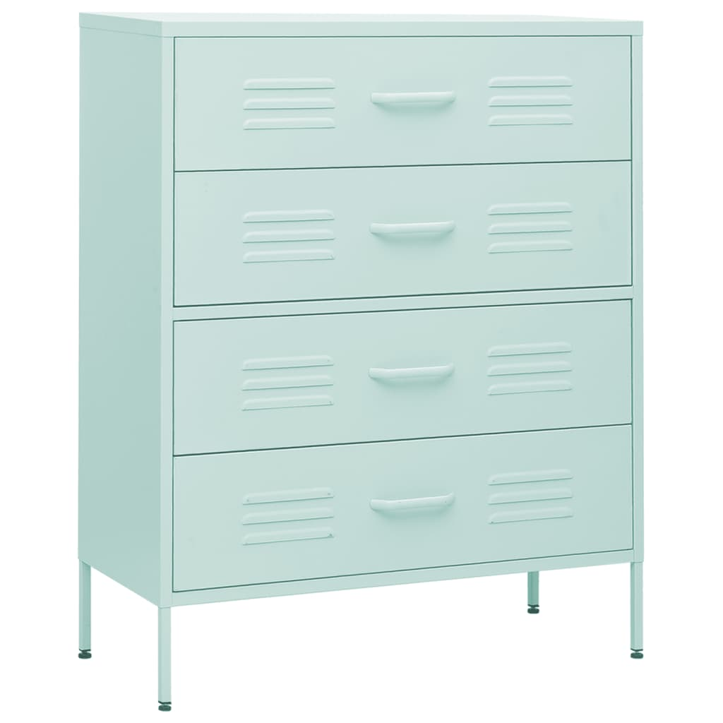 vidaXL Chest of Drawers Mint 80x35x101.5 cm Steel - Sudd