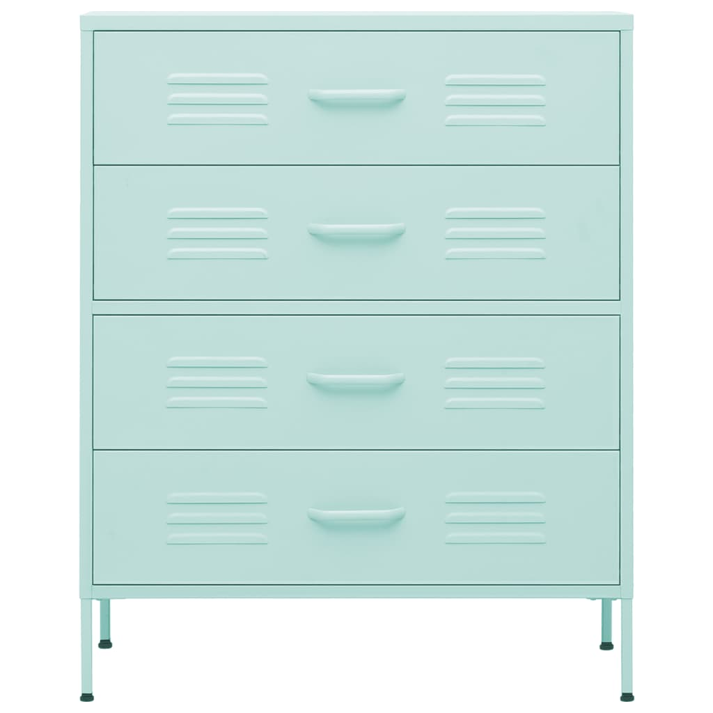 vidaXL Chest of Drawers Mint 80x35x101.5 cm Steel - Sudd