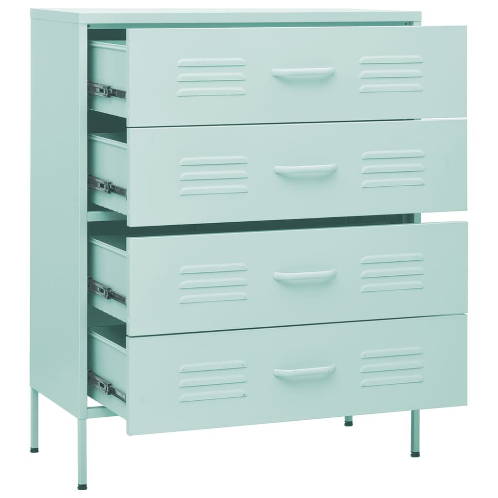 vidaXL Chest of Drawers Mint 80x35x101.5 cm Steel - Sudd