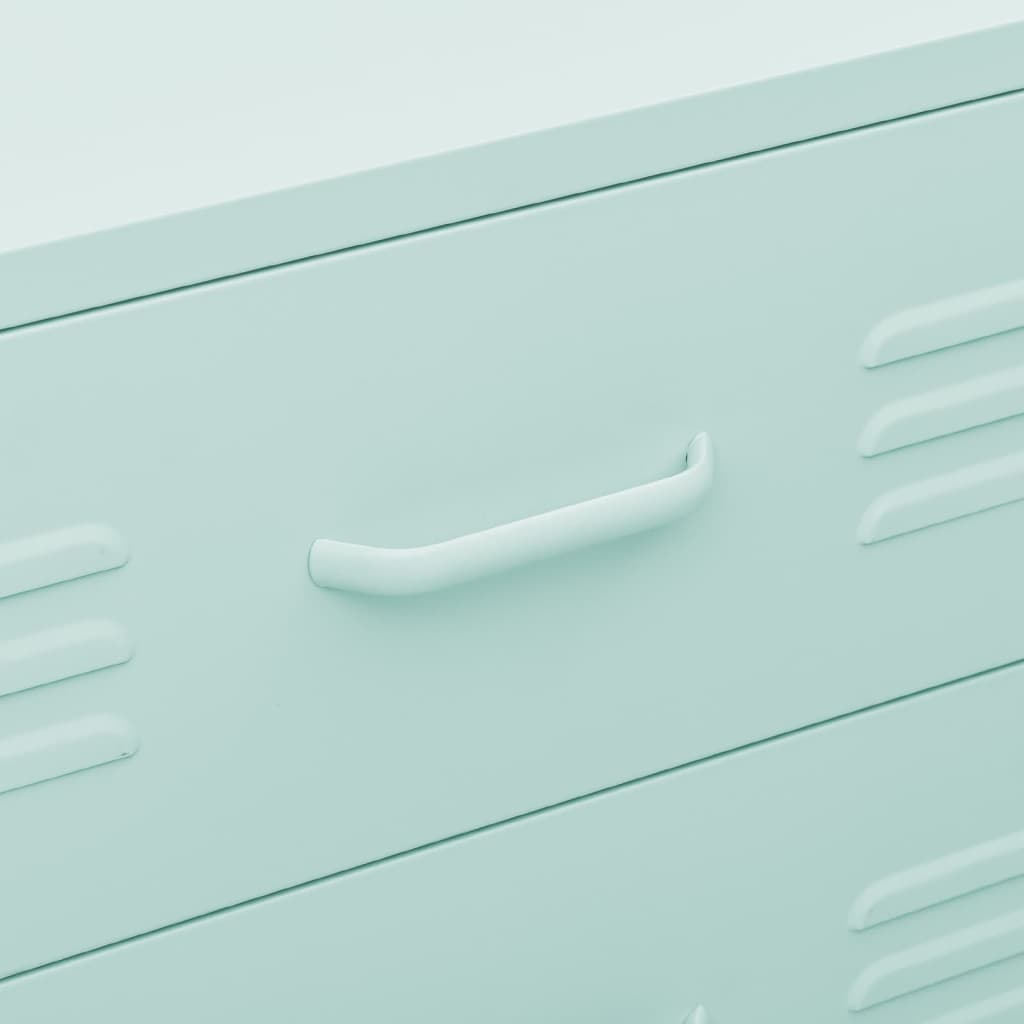 vidaXL Chest of Drawers Mint 80x35x101.5 cm Steel - Sudd