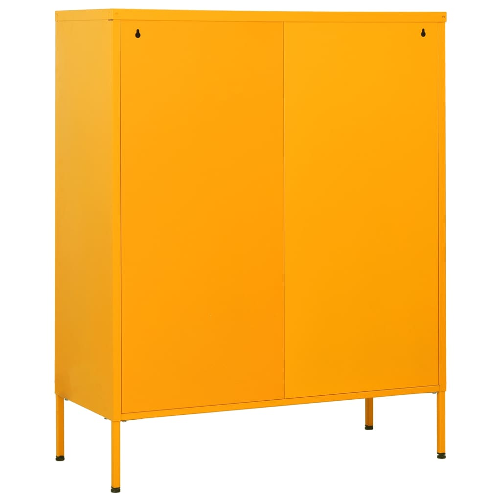 vidaXL Chest of Drawers Mustard Yellow 80x35x101.5 cm Steel - Sudd