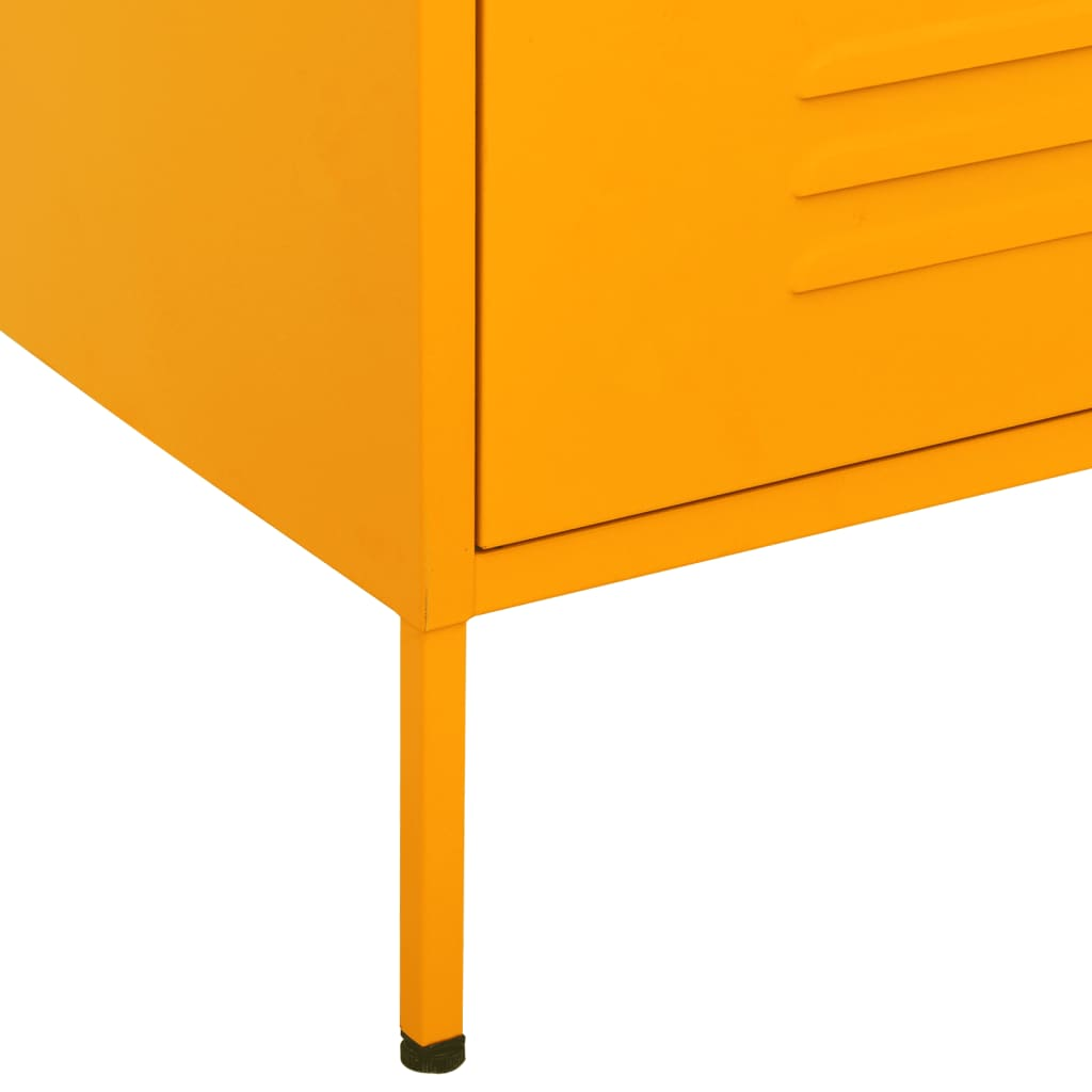 vidaXL Chest of Drawers Mustard Yellow 80x35x101.5 cm Steel - Sudd