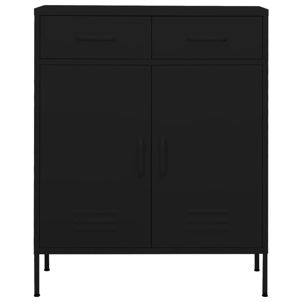 vidaXL Storage Cabinet Black 80x35x101.5 cm Steel - Sudd