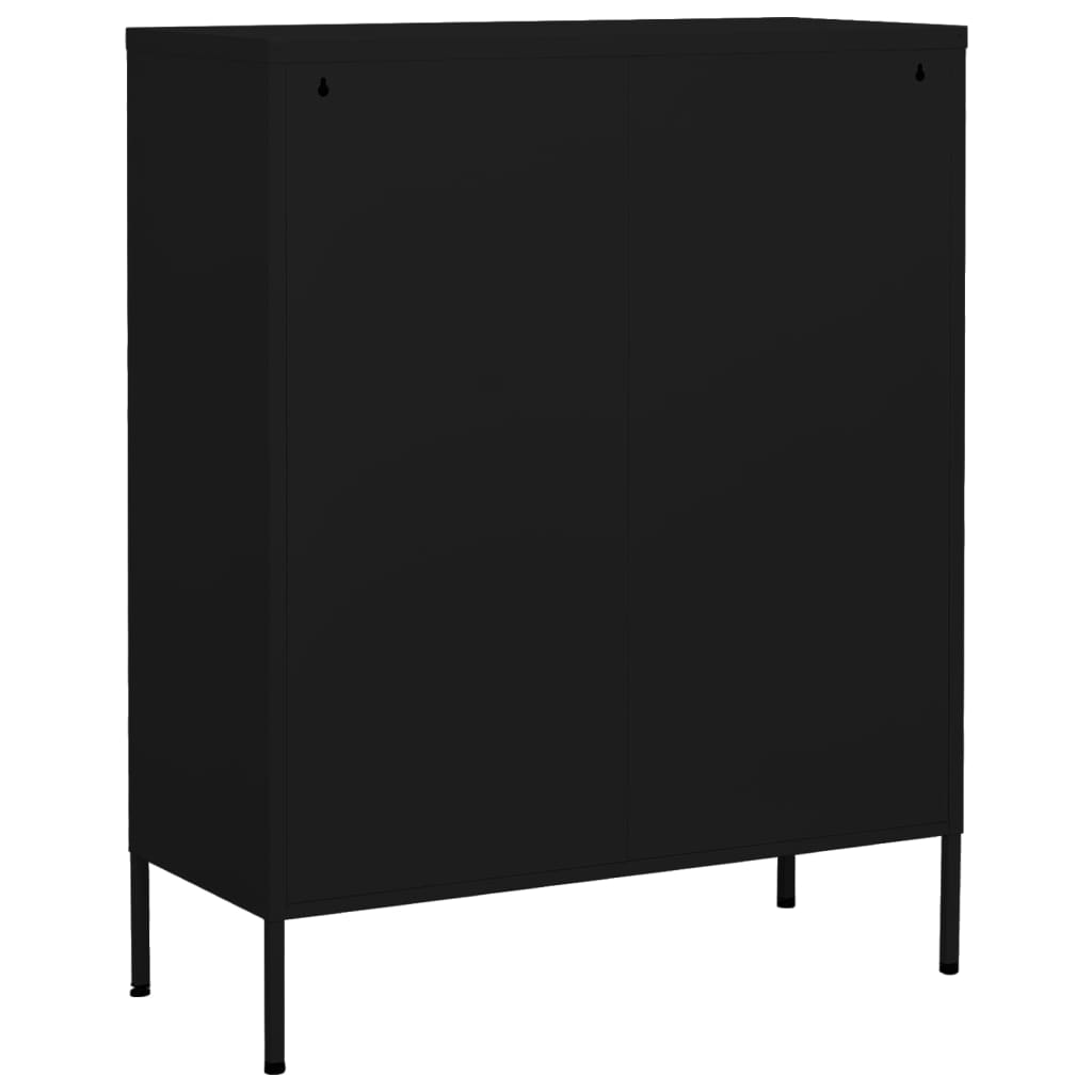 vidaXL Storage Cabinet Black 80x35x101.5 cm Steel - Sudd