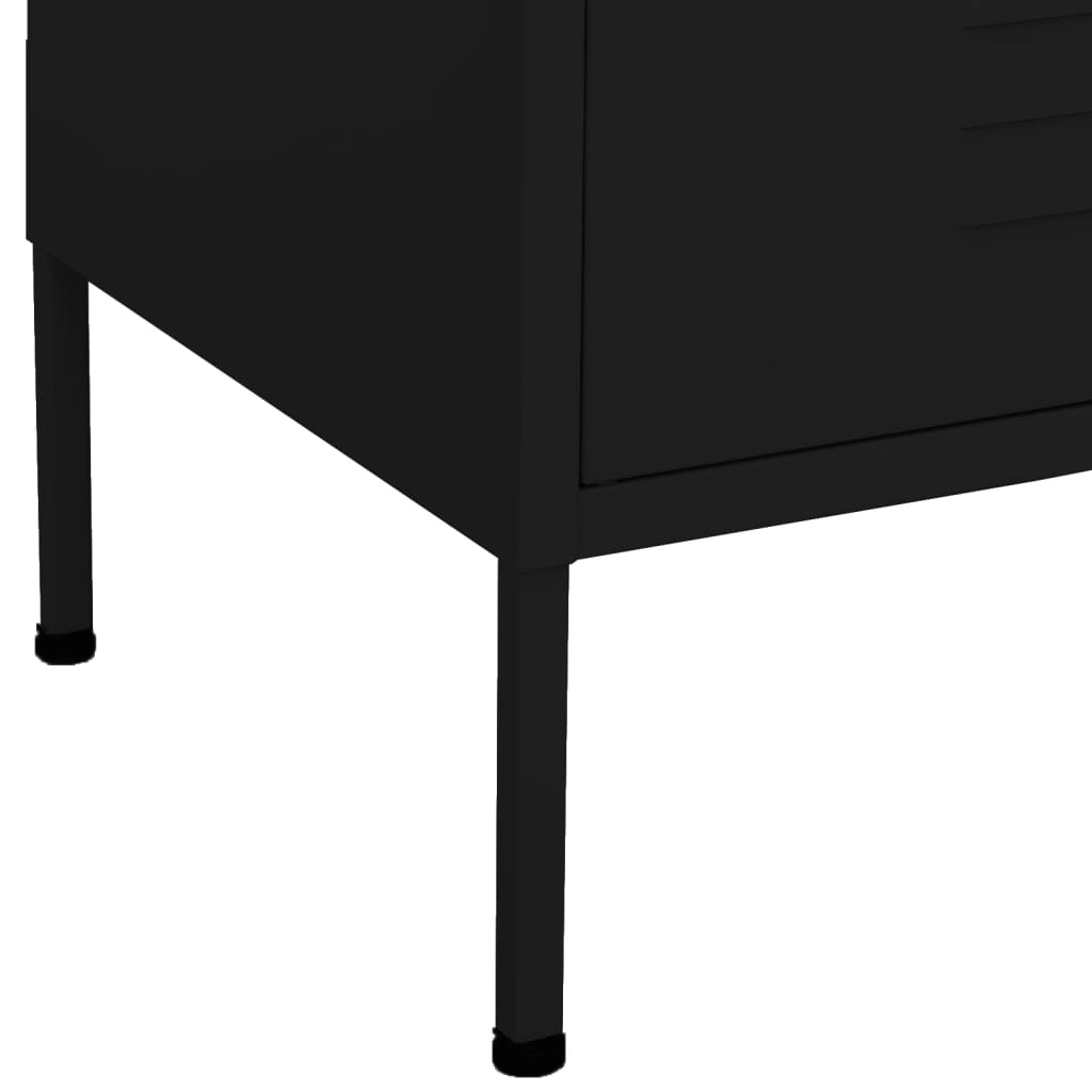 vidaXL Storage Cabinet Black 80x35x101.5 cm Steel - Sudd