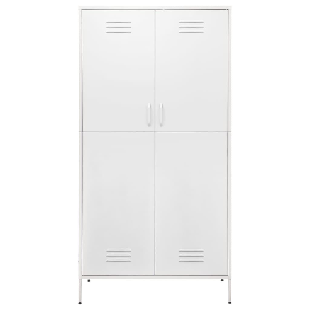 vidaXL Wardrobe White 90x50x180 cm Steel - Sudd