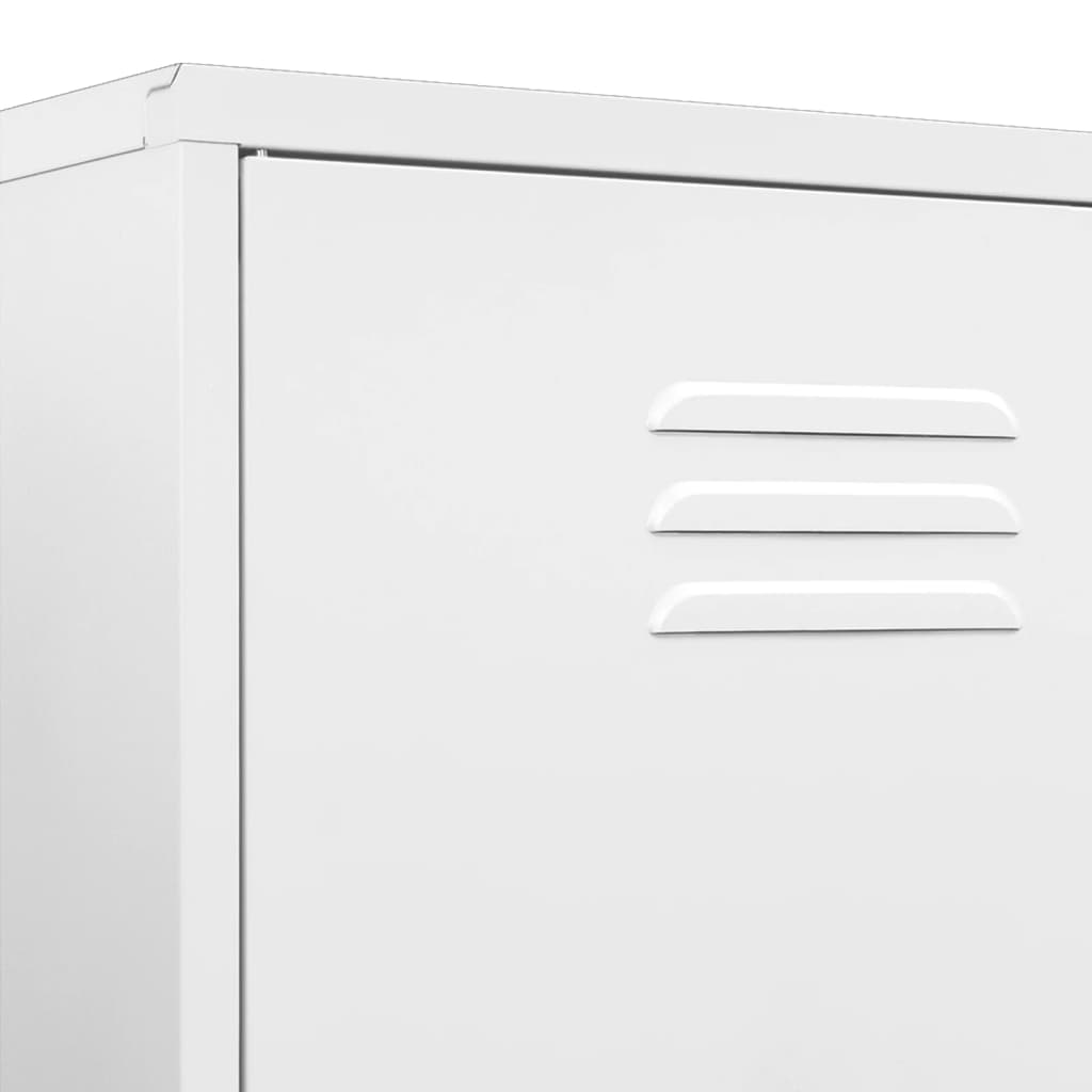 vidaXL Wardrobe White 90x50x180 cm Steel - Sudd