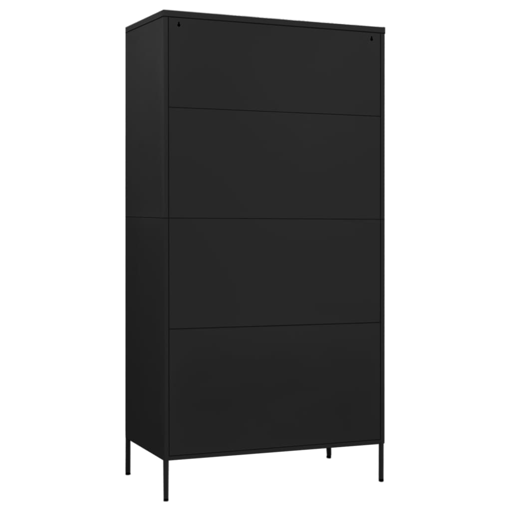 vidaXL Wardrobe Black 90x50x180 cm Steel - Sudd