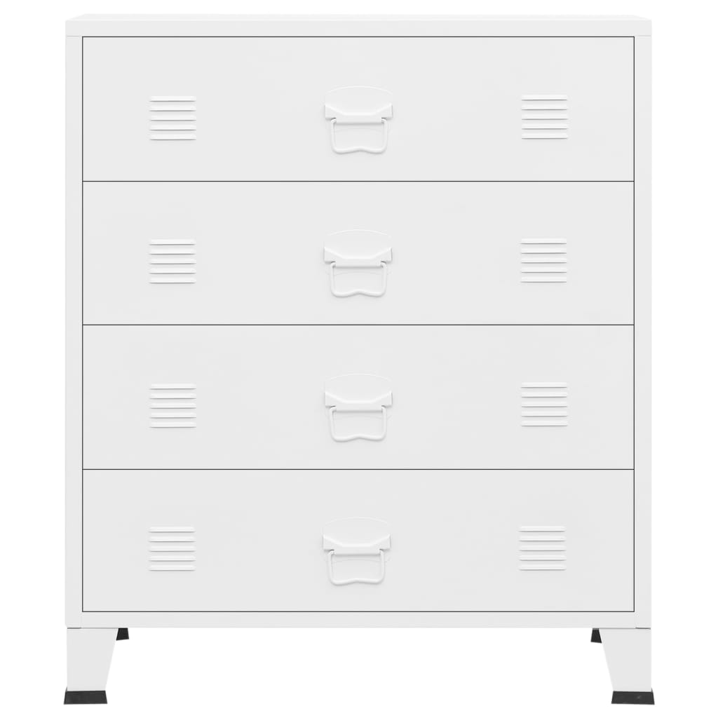 vidaXL Industrial Drawer Cabinet White 78x40x93 cm Metal - Sudd