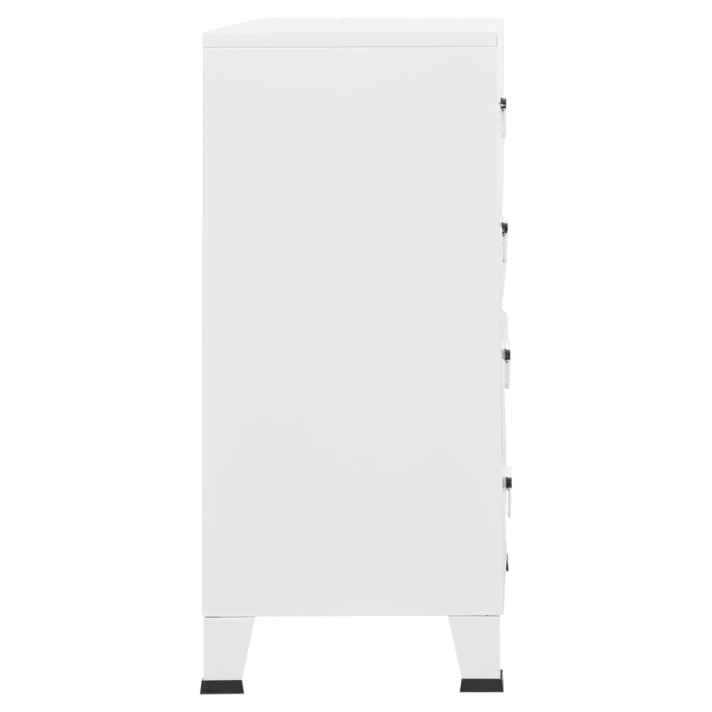 vidaXL Industrial Drawer Cabinet White 78x40x93 cm Metal - Sudd