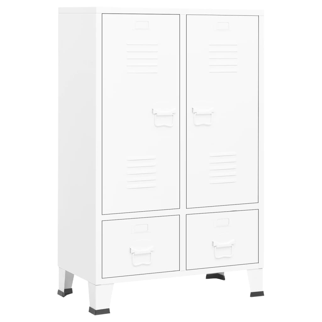 vidaXL Industrial Wardrobe White 67x35x107 cm Steel - Sudd