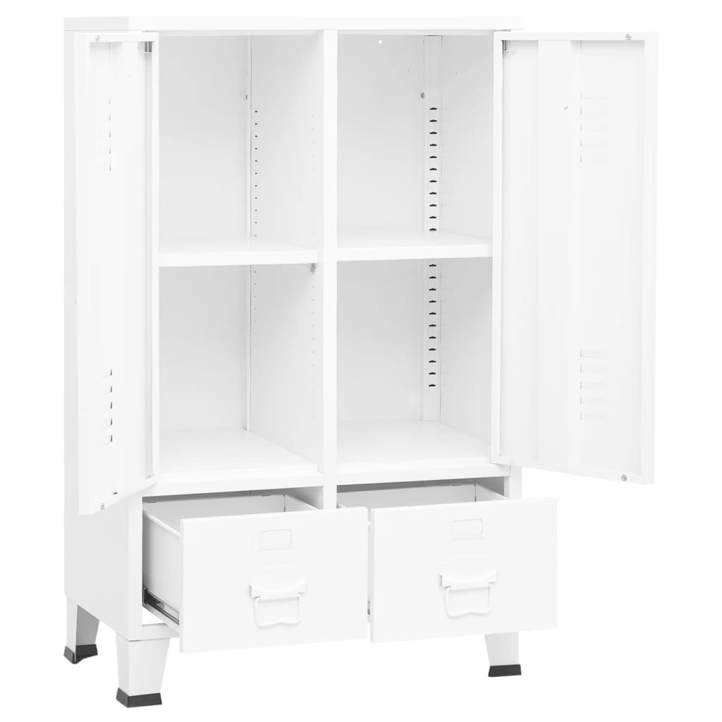 vidaXL Industrial Wardrobe White 67x35x107 cm Steel - Sudd