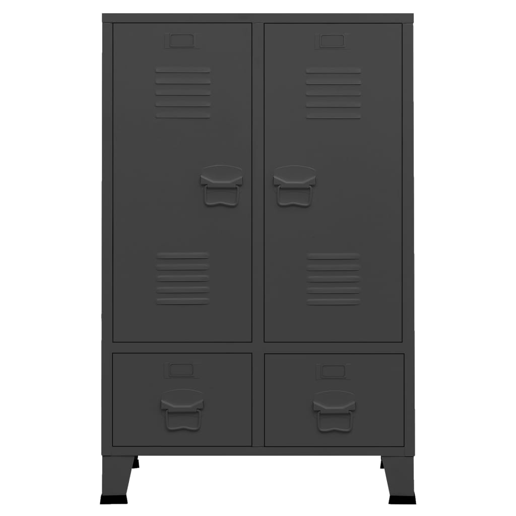 vidaXL Industrial Wardrobe Anthracite 67x35x107 cm Steel - Sudd