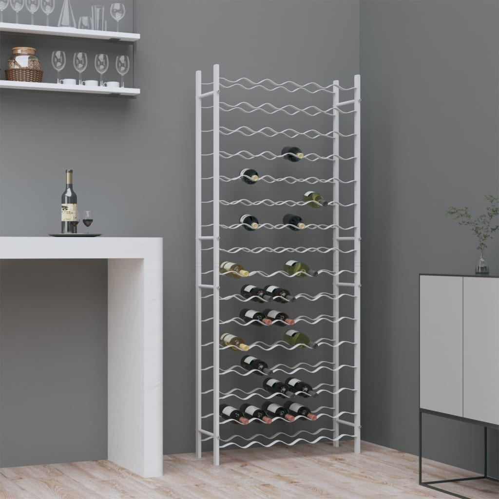 vidaXL Wine Rack for 96 Bottles White Metal - Sudd