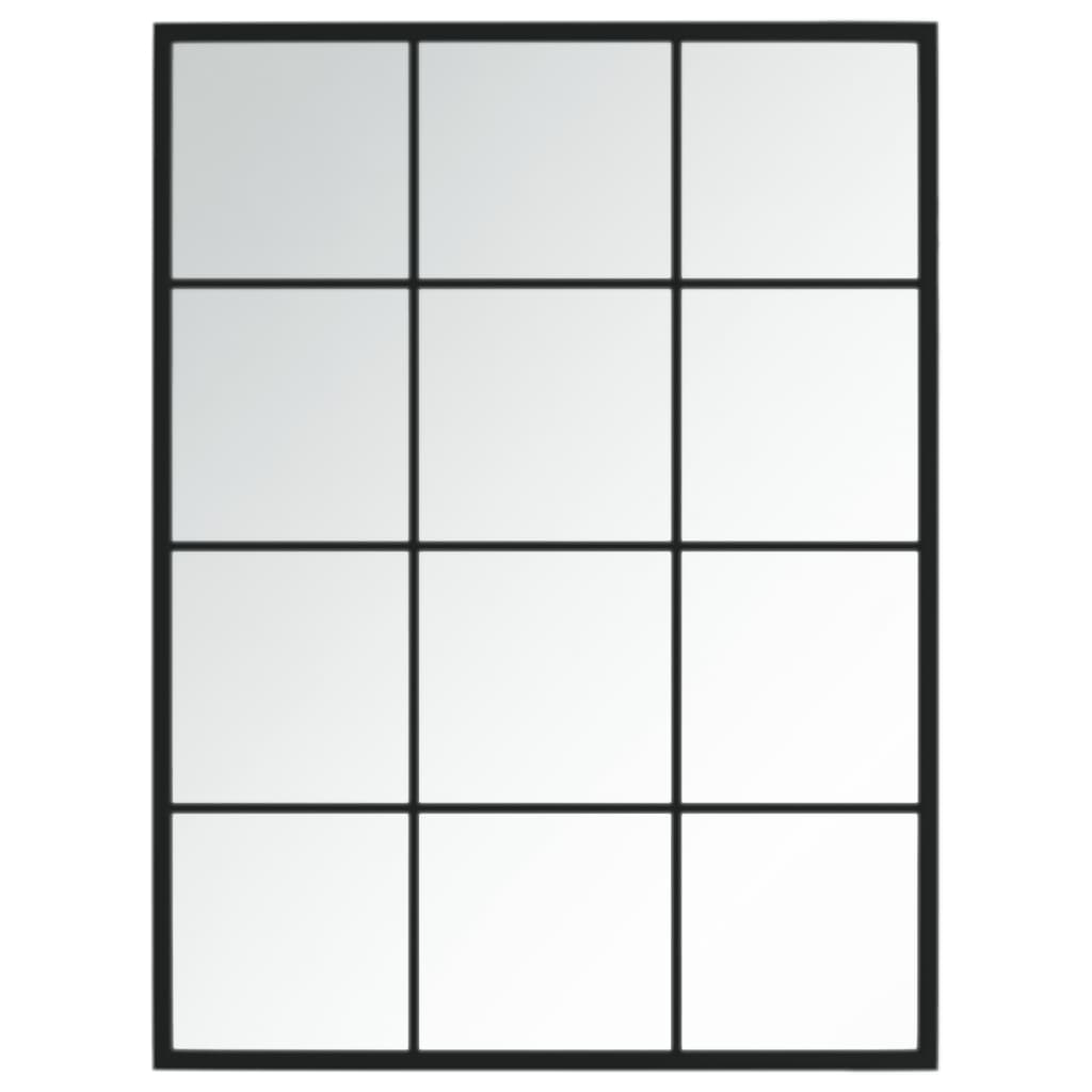 vidaXL Wall Mirror Black 80x60 cm Metal - Sleek Design, Easy Installation - Sudd