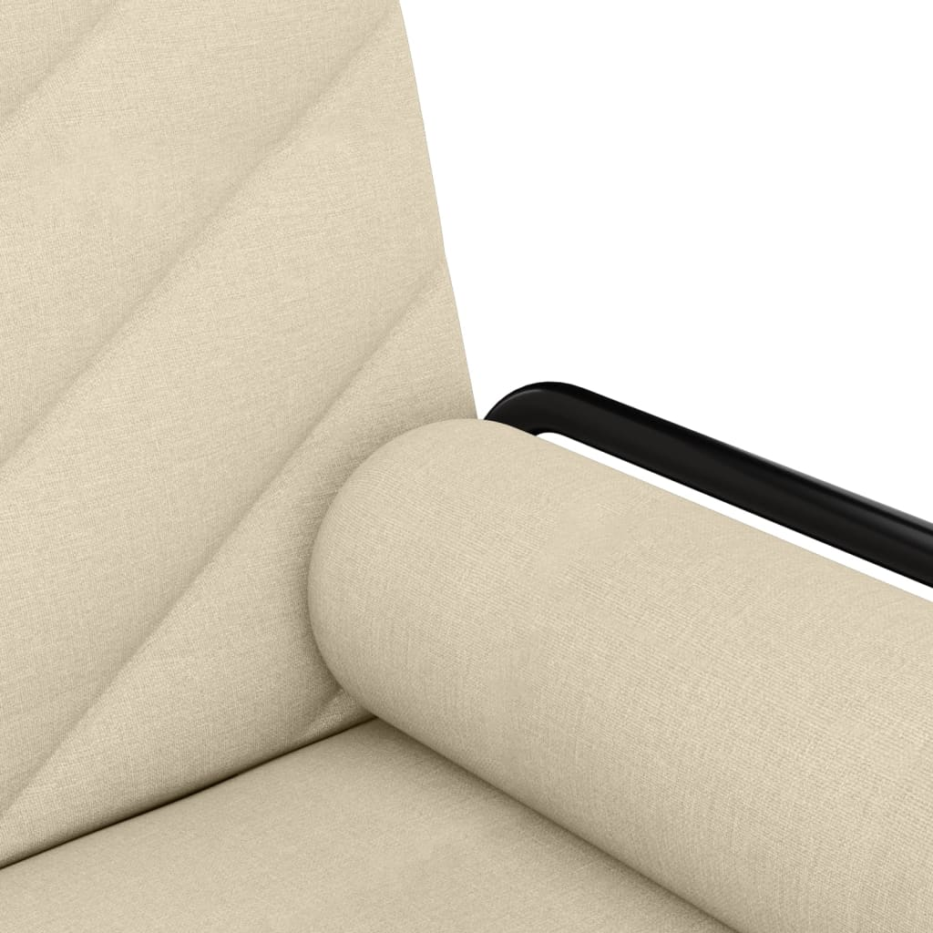 vidaXL Sofa Bed with Armrests Cream Fabric - Sudd