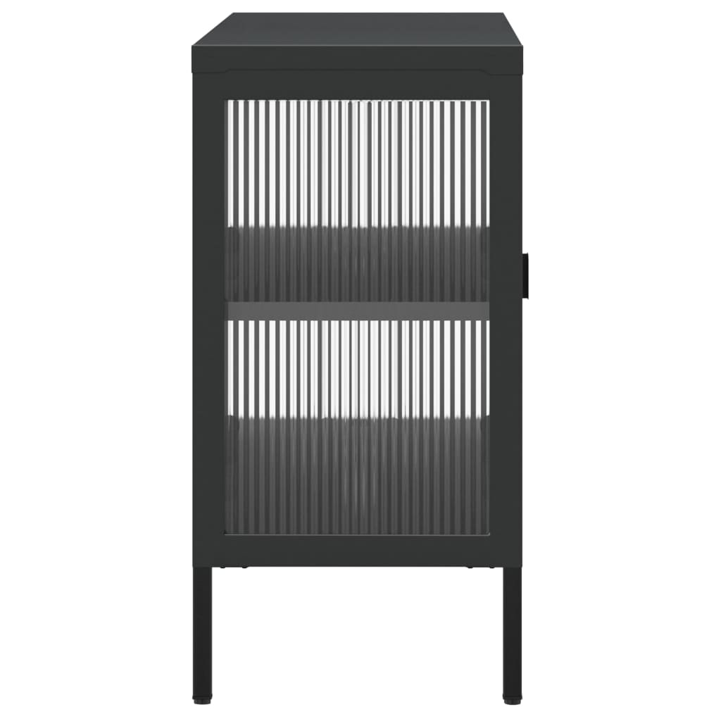 vidaXL Sideboard Black 105x35x70 cm Glass and Steel - Sudd