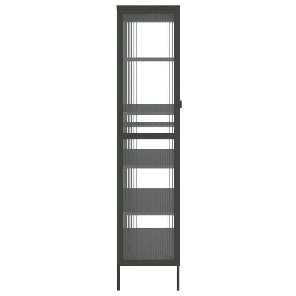 vidaXL Highboard Black 85x40x180 cm Glass and Steel - Sudd