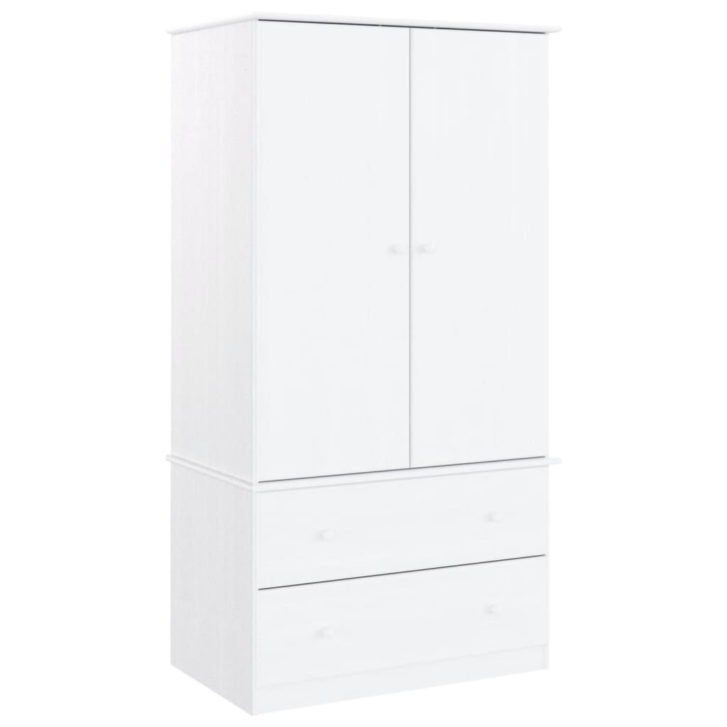 vidaXL Wardrobe ALTA White 90x55x170 cm Solid Wood Pine - Sudd