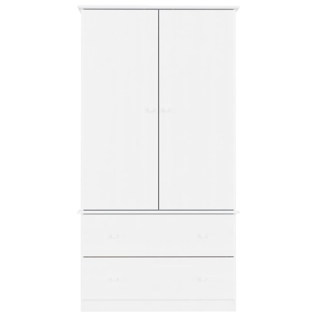 vidaXL Wardrobe ALTA White 90x55x170 cm Solid Wood Pine - Sudd