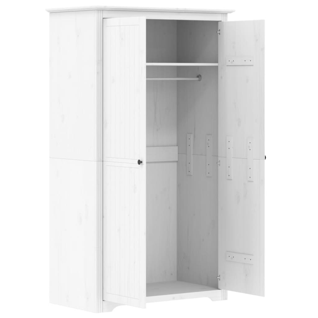 vidaXL Wardrobe BODO White 101x52x176.5 cm Solid Wood Pine - Sudd