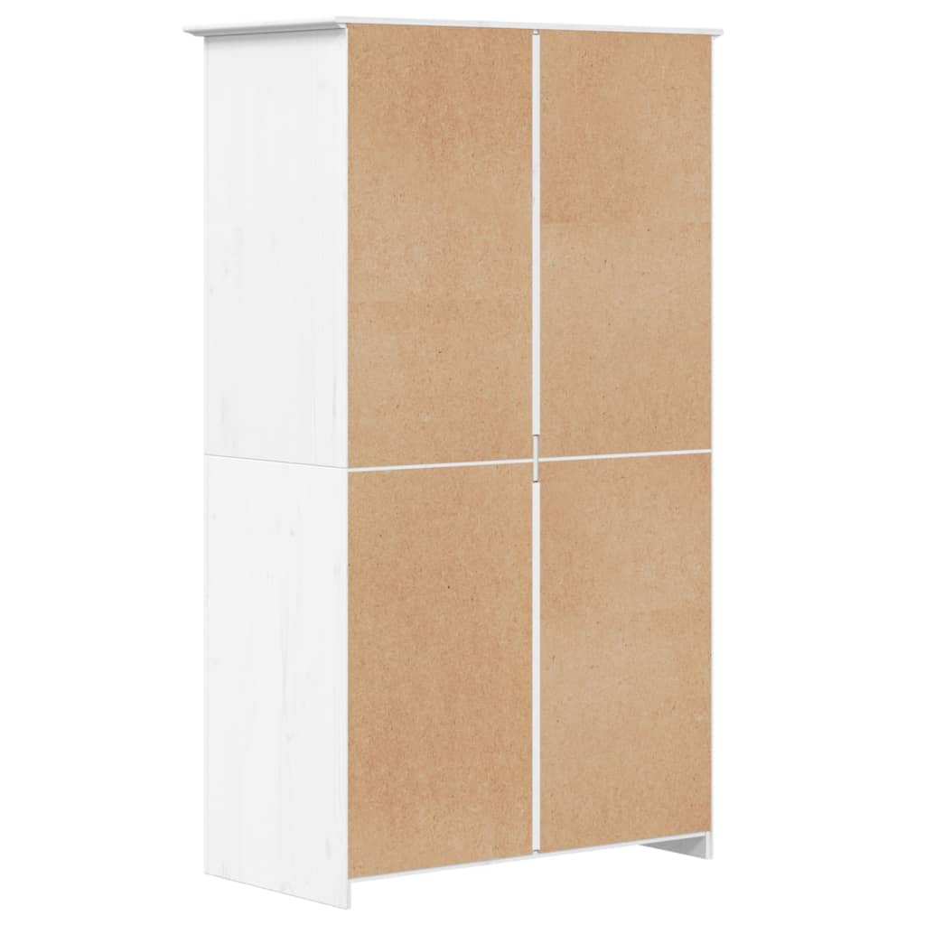 vidaXL Wardrobe BODO White 101x52x176.5 cm Solid Wood Pine - Sudd