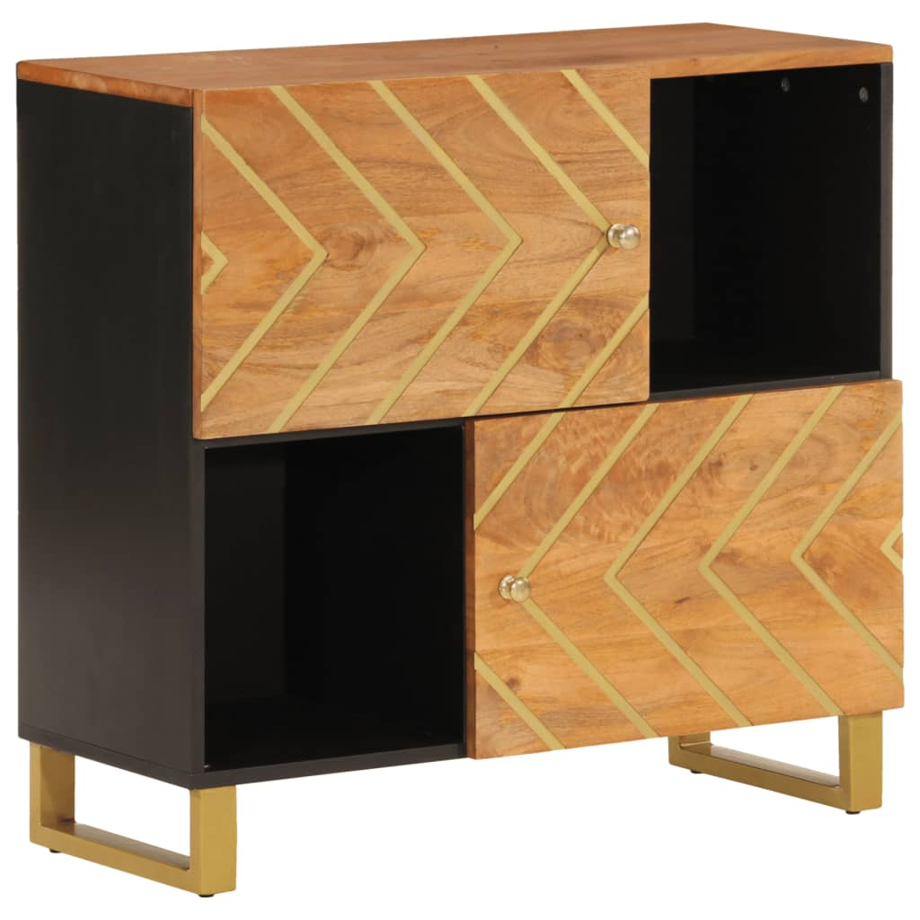 Brown and Black Side Cabinet - Sudd