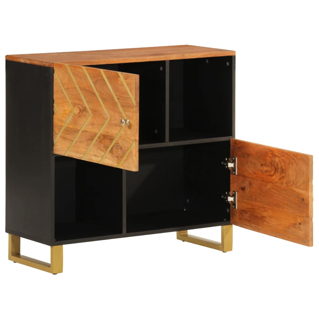 Brown and Black Side Cabinet - Sudd