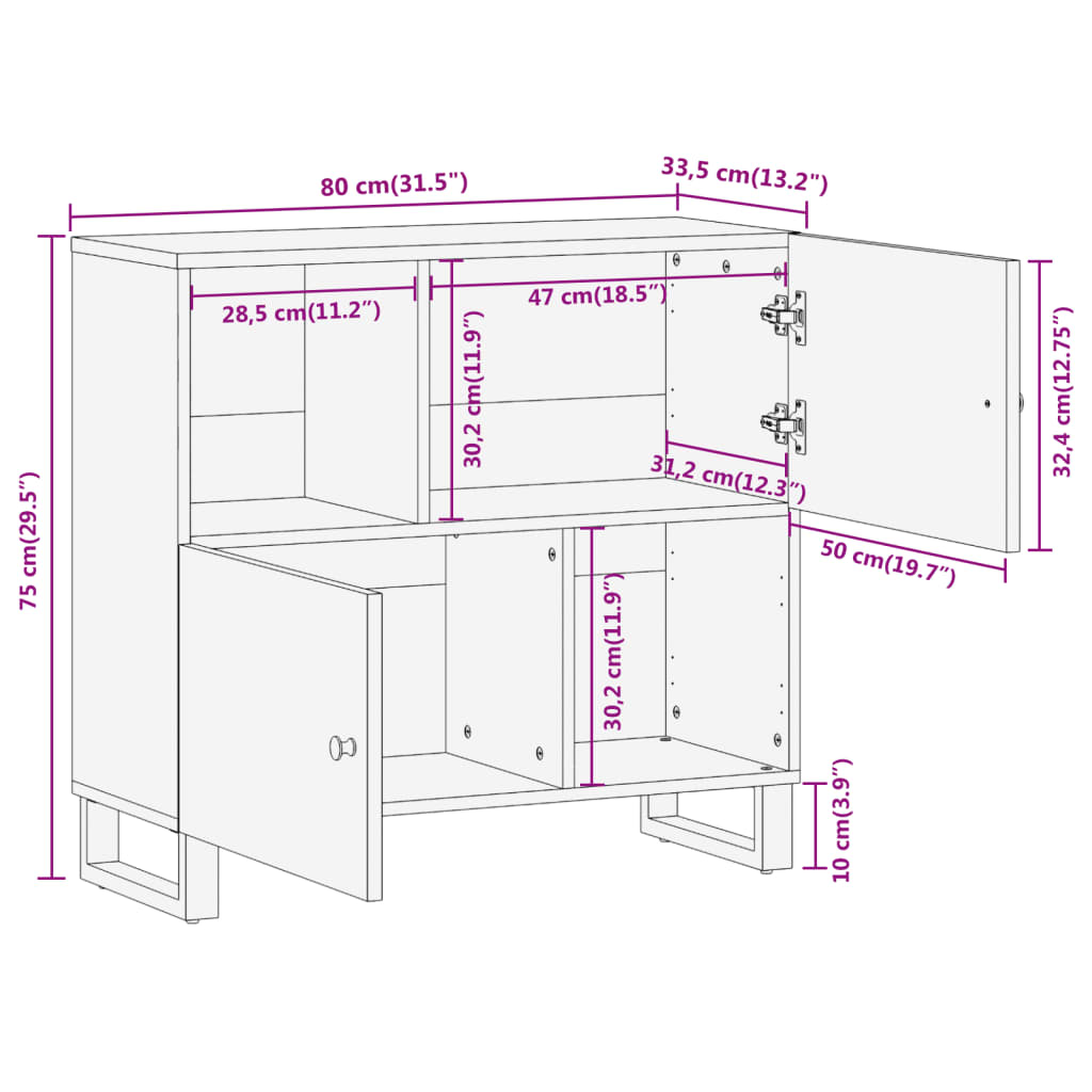 Brown and Black Side Cabinet - Sudd