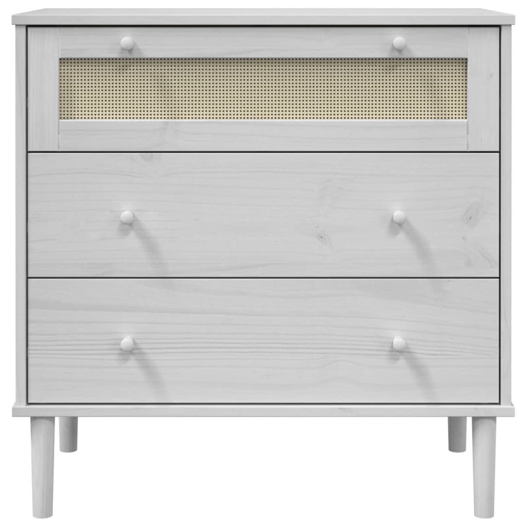 White Rattan Look Drawer Cabinet - Sudd