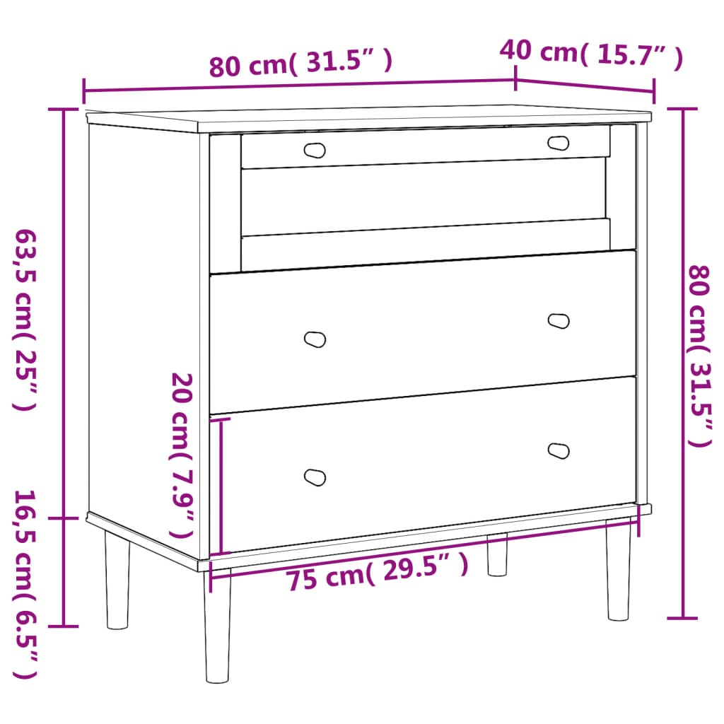 White Rattan Look Drawer Cabinet - Sudd