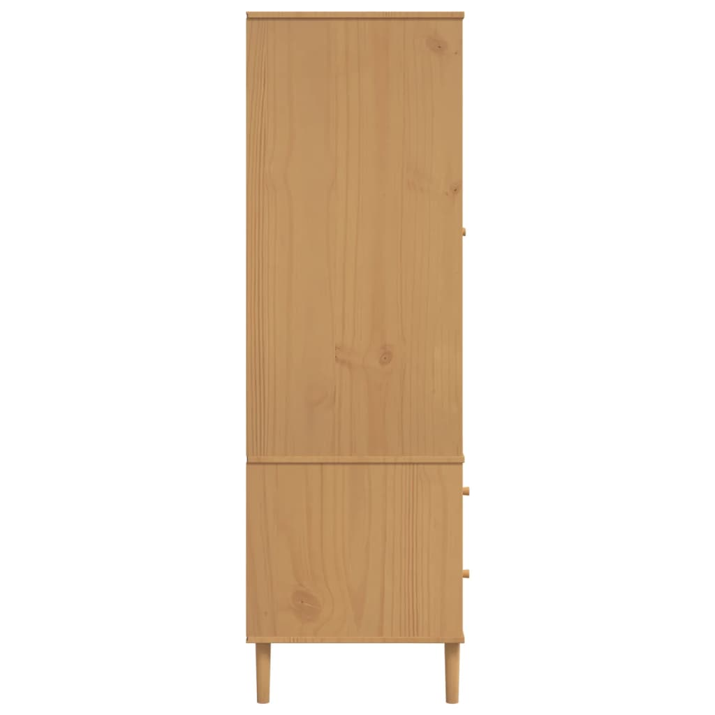 vidaXL Wardrobe SENJA Rattan Look Brown 90x55x175 cm Solid Wood Pine - Sudd