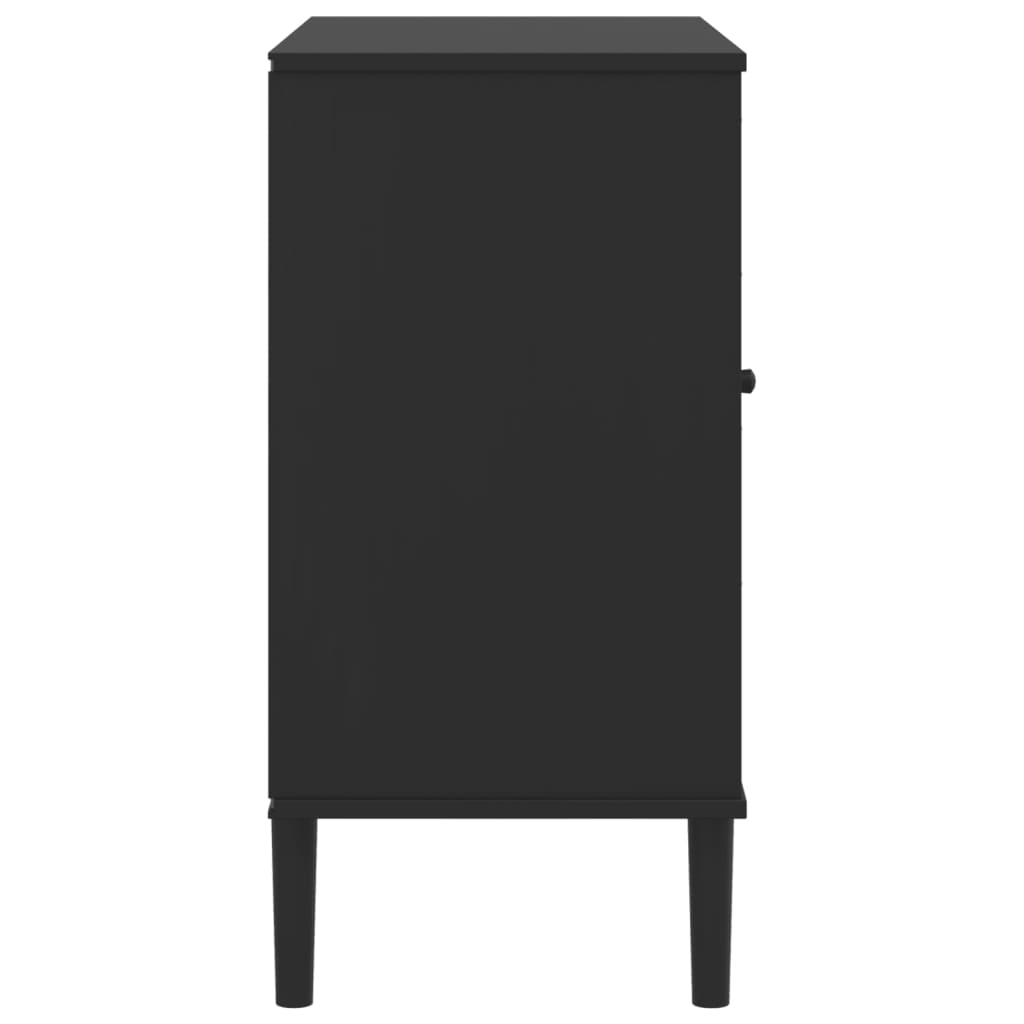 Black Rattan Look Sideboard - Sudd