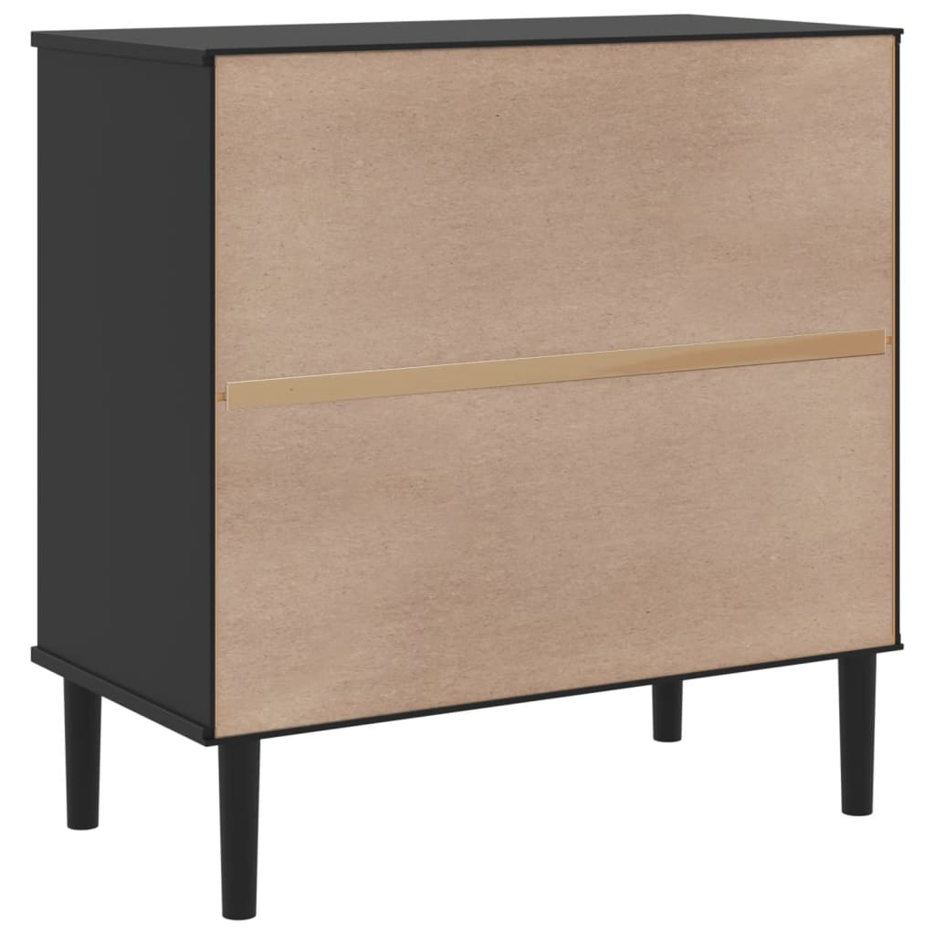 Black Rattan Look Sideboard - Sudd