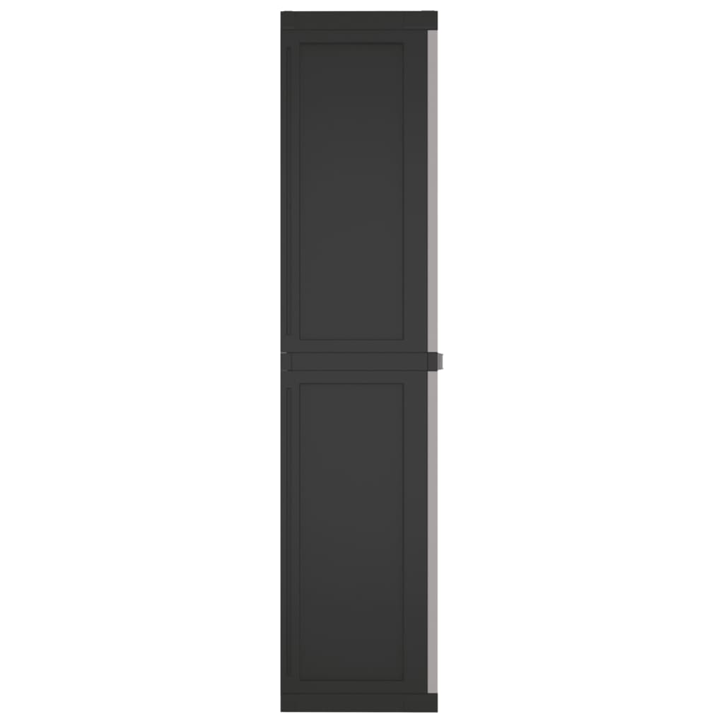 vidaXL Outdoor Storage Cabinet Grey and Black 97x37x165 cm PP - Sudd