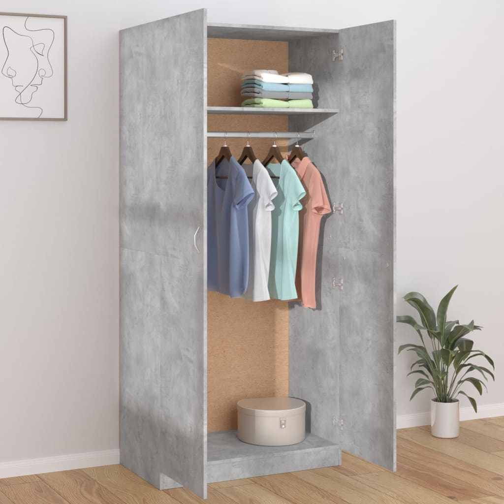 Concrete Grey Wardrobe - Sudd