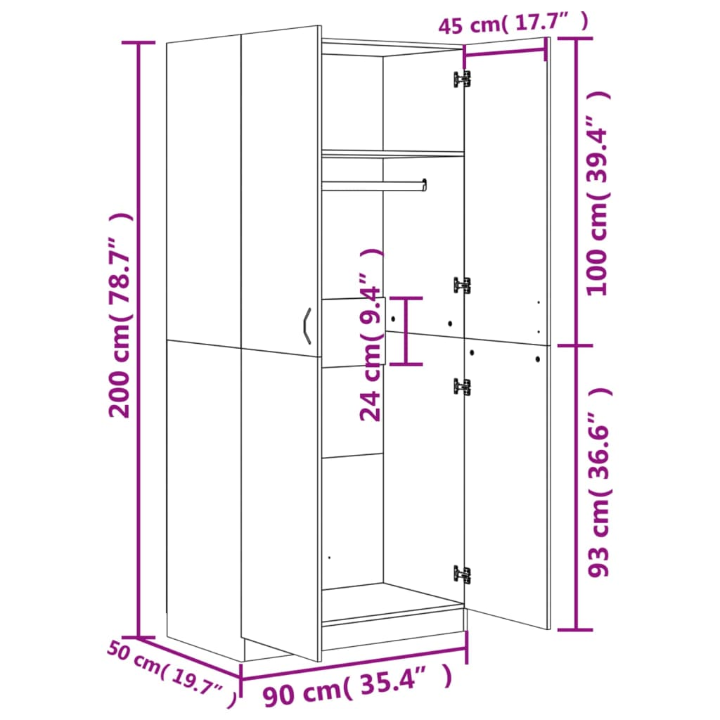 Concrete Grey Wardrobe - Sudd