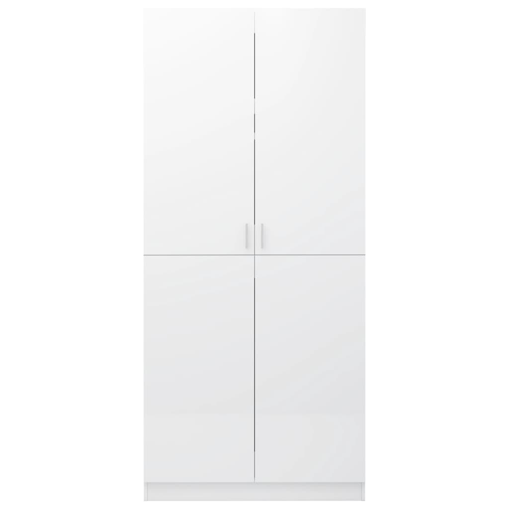 vidaXL Wardrobe High Gloss White 90x52x200 cm Engineered Wood - Sudd