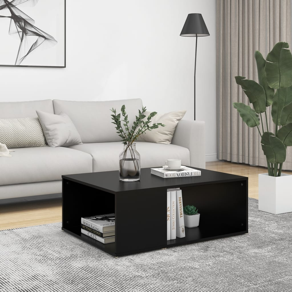 vidaXL Coffee Table Black 90x67x33 cm Engineered Wood - Sudd