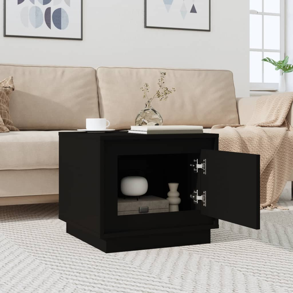 vidaXL Coffee Table Black 51x50x44 cm Engineered Wood - Sudd