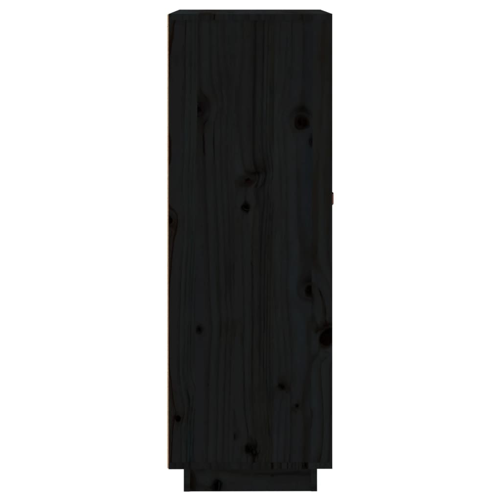 vidaXL Wine Cabinet Black 45x34x100 cm Solid Wood Pine - Sudd