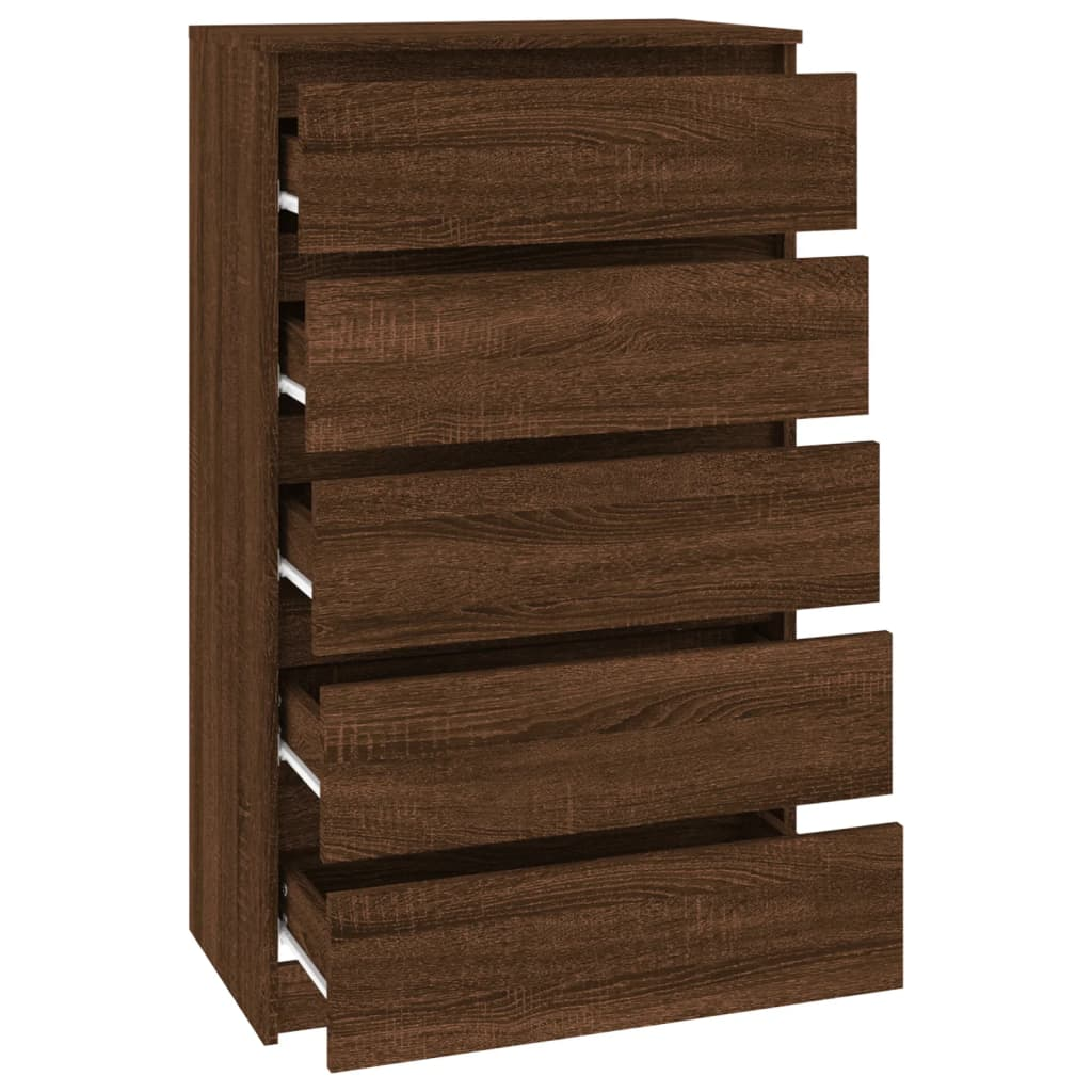 Brown Oak Drawer Cabinet - Sudd