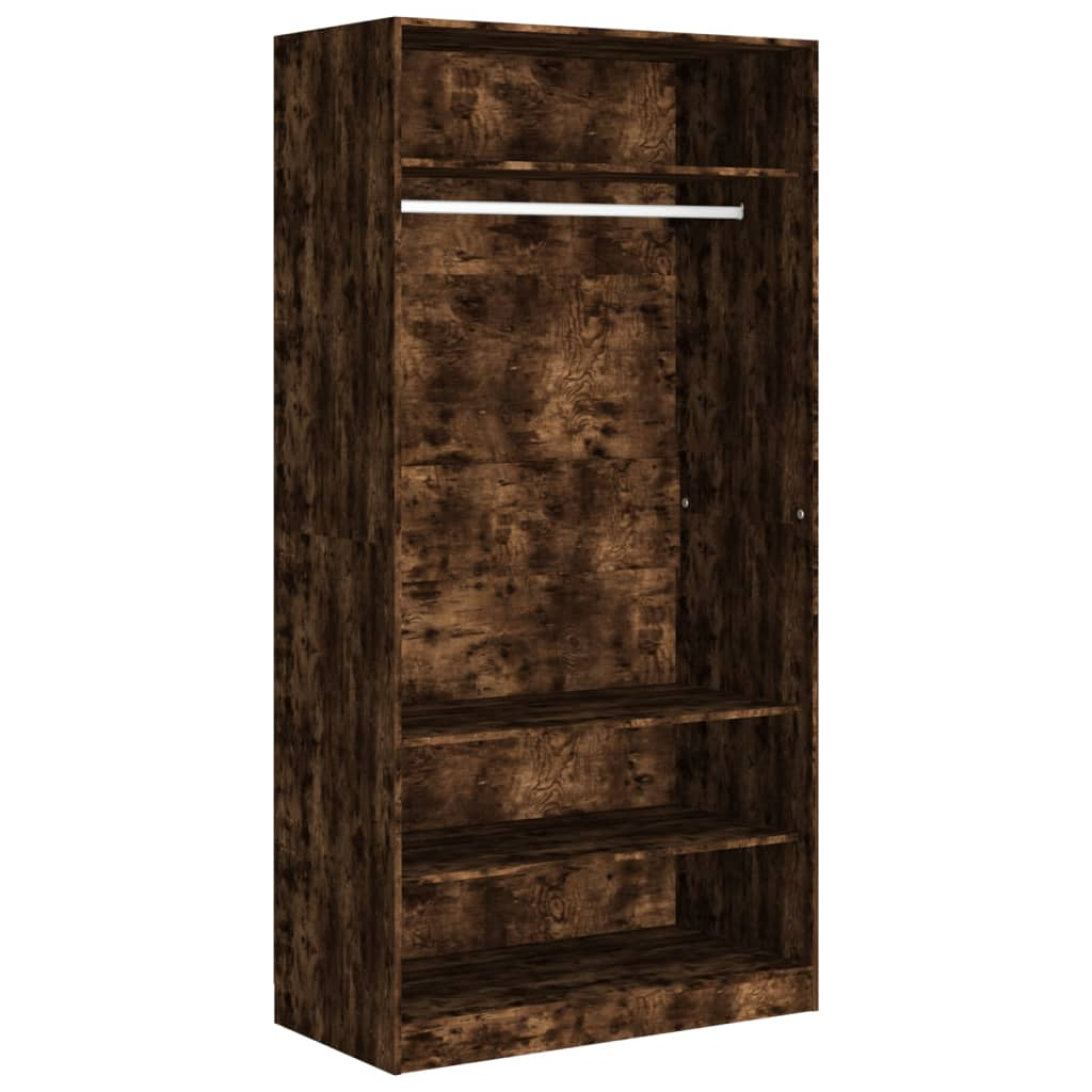 vidaXL Wardrobe Smoked Oak 100x50x200 cm Engineered Wood - Sudd