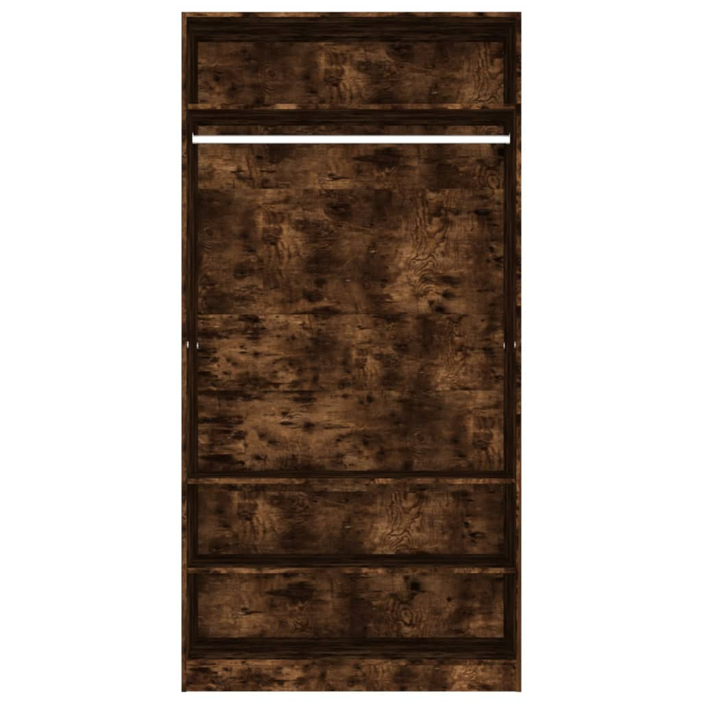 vidaXL Wardrobe Smoked Oak 100x50x200 cm Engineered Wood - Sudd