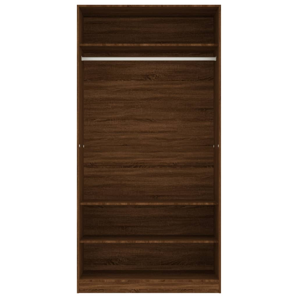 vidaXL Wardrobe Brown Oak 100x50x200 cm Engineered Wood - Sudd