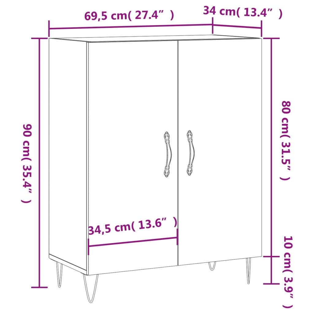 High Gloss White Sideboard - Sudd