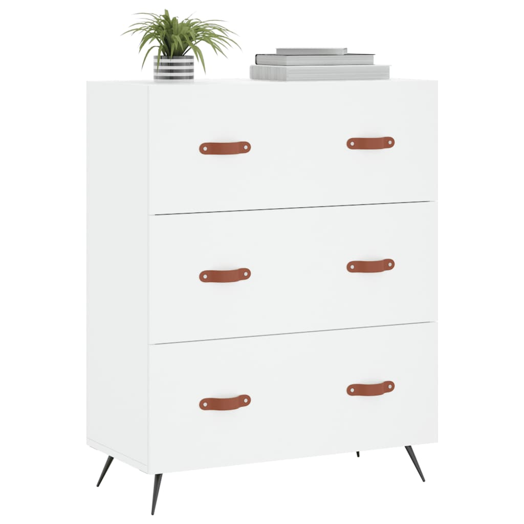 vidaXL Chest of Drawers White 69.5x34x90 cm Engineered Wood - Sudd