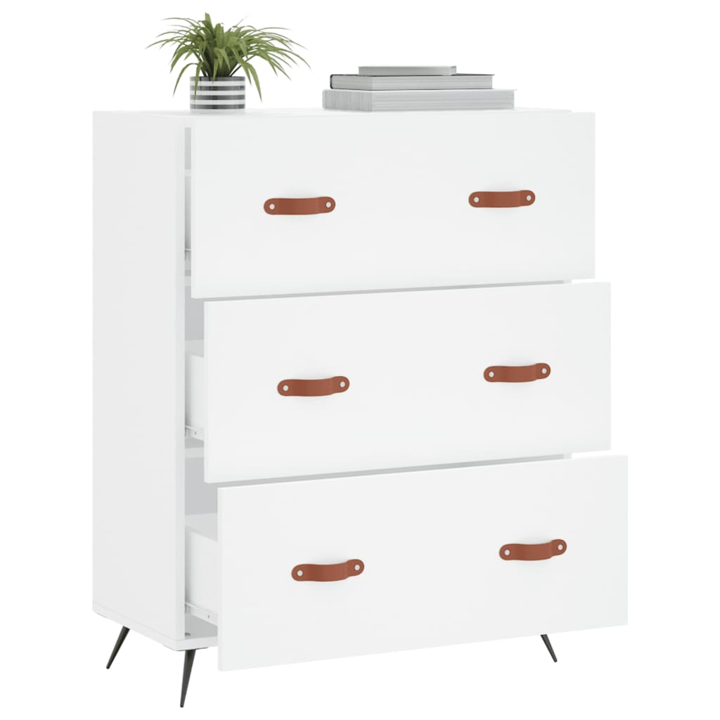 vidaXL Chest of Drawers White 69.5x34x90 cm Engineered Wood - Sudd